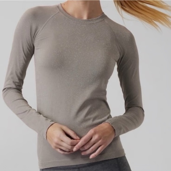 Athleta Tops - Athleta Momentum Seamless Sparkle Grey Bluff Long Sleeve